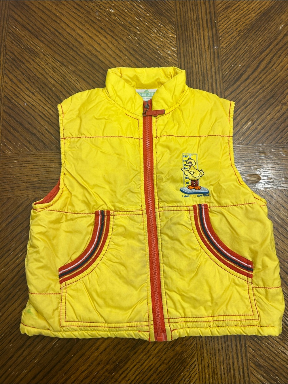 Sesame Street Kids Yellow Vest with big bird Embroidery size 4T
